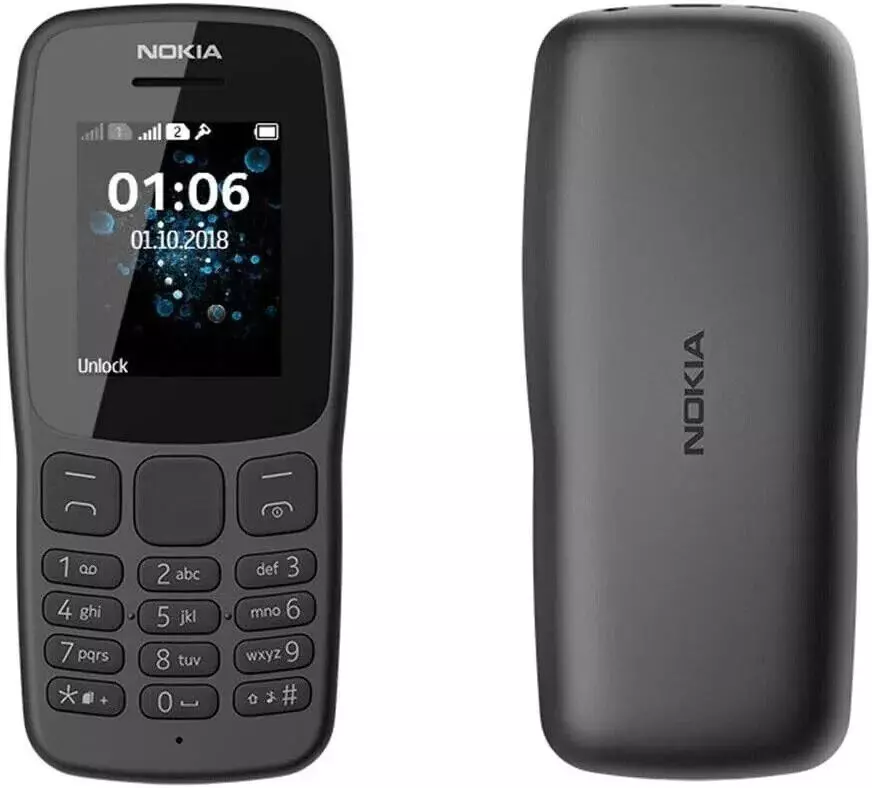 Nokia 105 2024 Nero - Telefono Essenziale Con Batteria 1000mAh, USB-C, Radio FM E Torcia LED